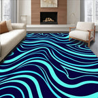 Aqua Swirls Dark Pattern Rug