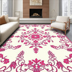 Ornate Floral Scrollwork Cream Rug