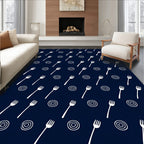 Delicate White Fork Collection Repeats Rug