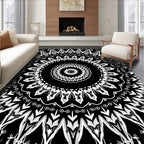 Monochromatic Intricate Mandala Pattern Rug
