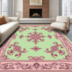 Ornate Pastel Floral Border Rug