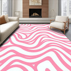 Pink Abstract Swirl Pattern Rug