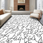 Abstract Script Pattern Design Rug
