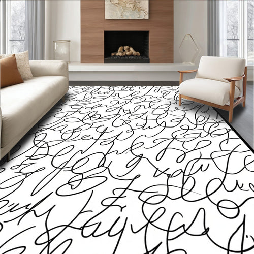 Abstract Script Pattern Design Rug