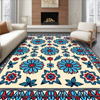 Bold Floral Medallion Pattern Rug