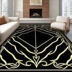 Art Nouveau Yellow Floral Frame Design Rug