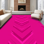 Geometric Chevron Pink Pattern Rug