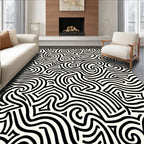 Abstract Swirl Maze Pattern Rug