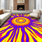 Psychedelic Sunburst Vivid Pattern Rug