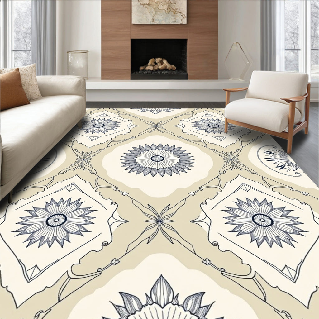 Vintage Floral Inlay Pattern Rug