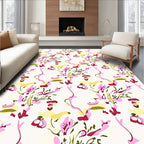 Whimsical Abstract Floral Print Rug