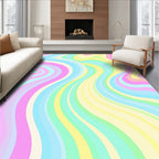 Pastel Swirl Wave Pattern Rug