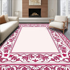 Elegant Floral Vines Frame Rug