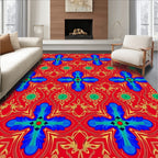 Vibrant Floral Tile Pattern Rug