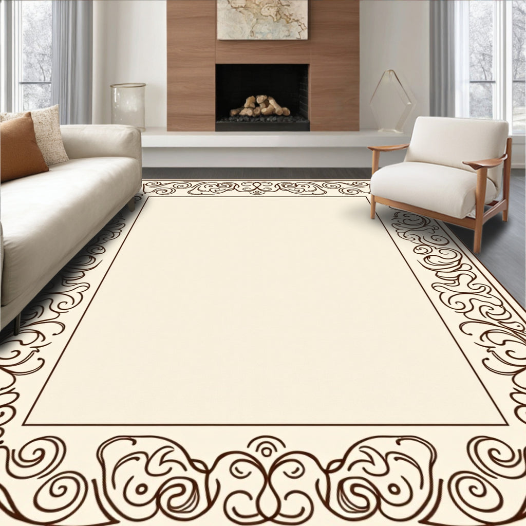 Classic Scrollwork Border Design Rug