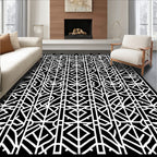 Monochromatic Geometric Abstract Pattern Rug