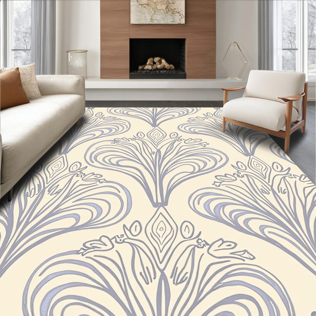 Art Nouveau Floral Paisley Pattern Rug