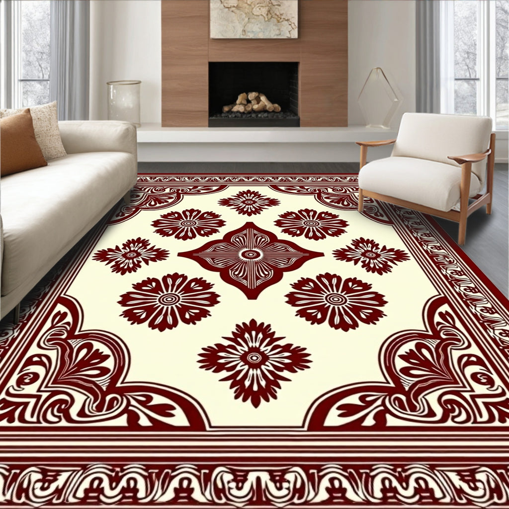 Ornate Floral Medallion Pattern Rug