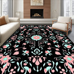 Floral Botanic In Black Design Rug