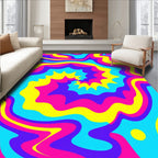 Vibrant Swirling Psychedelic Pattern Rug