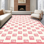 Delicate Pink Window Pattern Design Rug