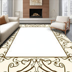 Cream Brown Swirls Pattern Rug