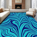Abstract Swirl Line Pattern Rug