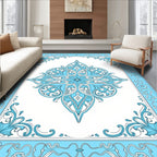 Exquisite Light Blue Floral Medallion Rug