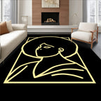 Retro Afro Woman Line Art Rug