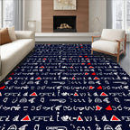 Ancient Script and Symbol Pattern Rug