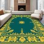 Golden Floral Detailed Border Design Rug