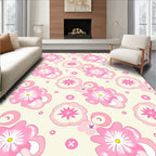 Charming Pink Floral Pattern Design Rug