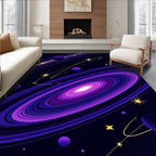 Cosmic Purple Swirl Galaxy Design Rug