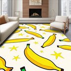 Whimsical Banana And Star Pattern Rug