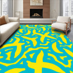 Abstract Yellow Banana Pattern Rug