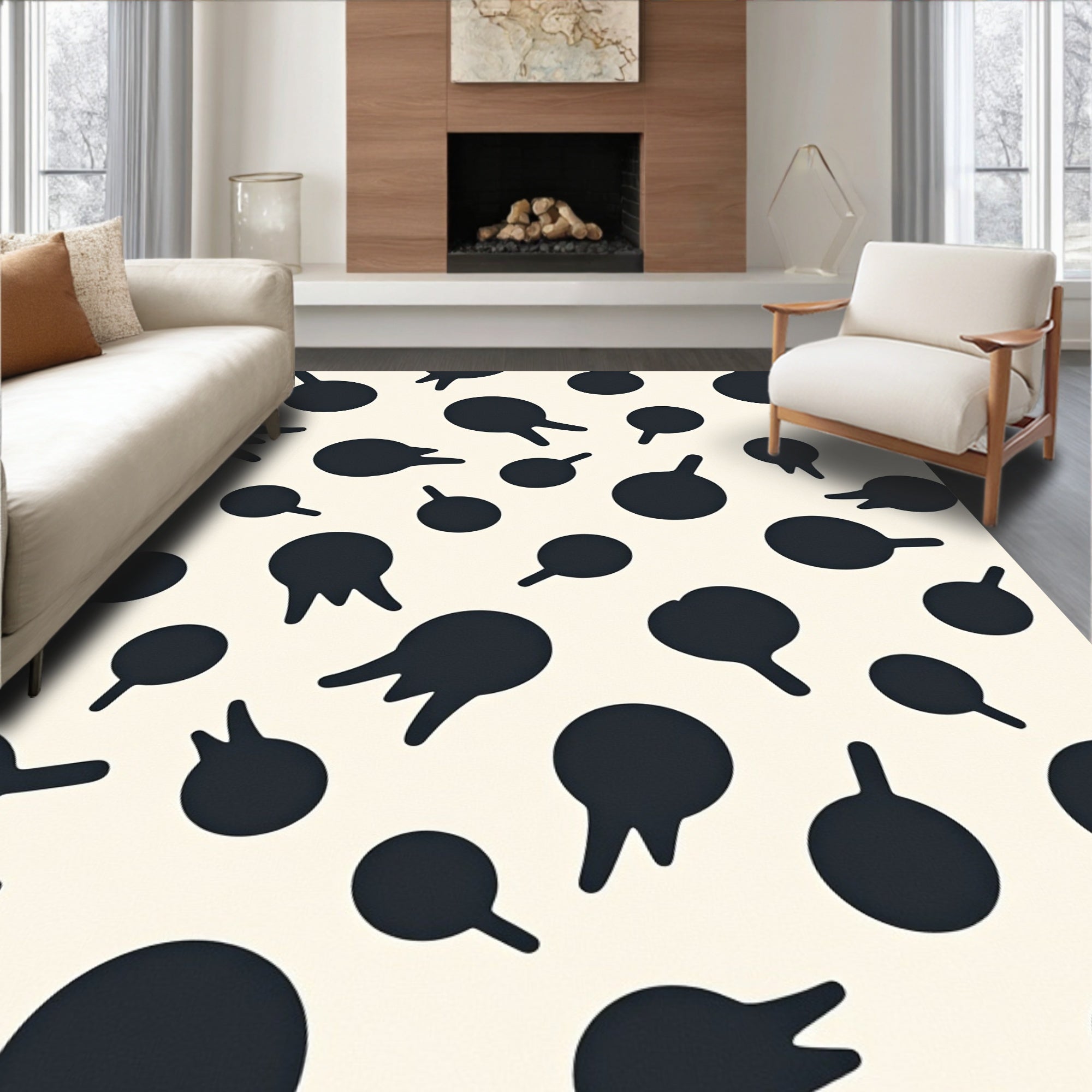 Abstract Blob Pattern Rug