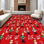 Red Nutcracker Soldier Repeat Rug