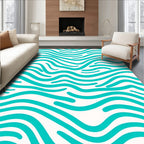 Aqua Wave Pattern Rug
