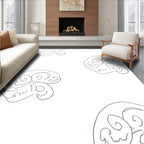 Minimalist Swirls Abstract Line Pattern Rug