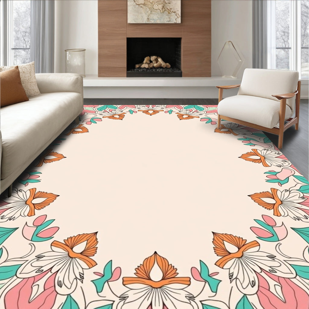 Floral Mandala Inspired Pattern Rug