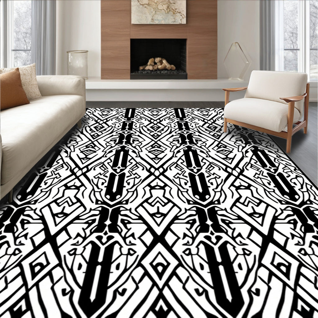 Bold Geometric Art Deco Style Rug