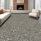 Abstract Curled Line Pattern Design Rug
