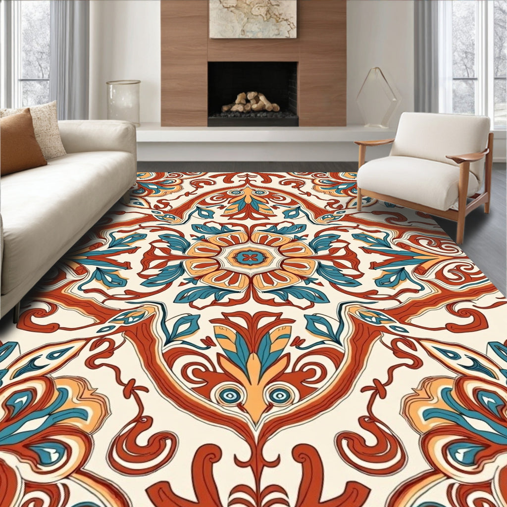 Ornate Floral Medallion Rug