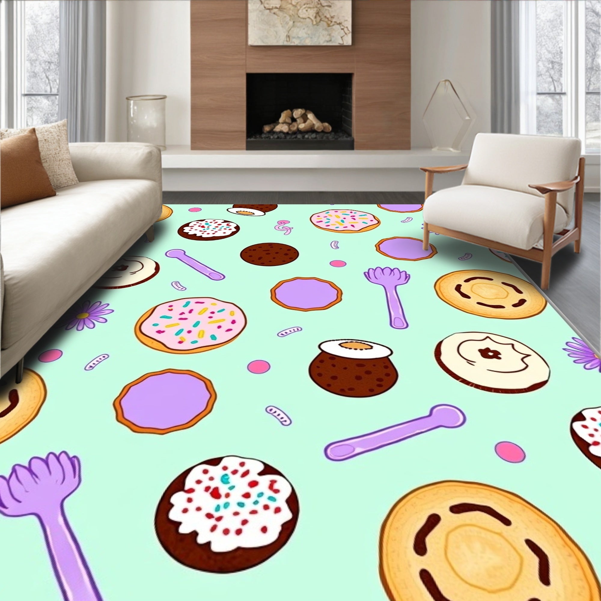 Whimsical Donut Sprinkle Delight Pattern Rug