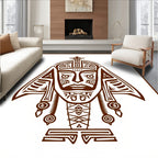 Tribal Warrior Brown Face Art Rug