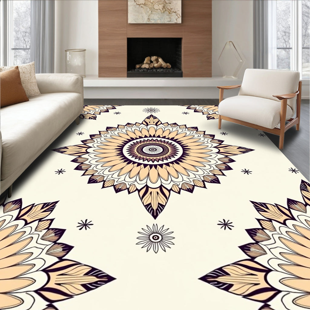 Mandala Patterned Floral Rug