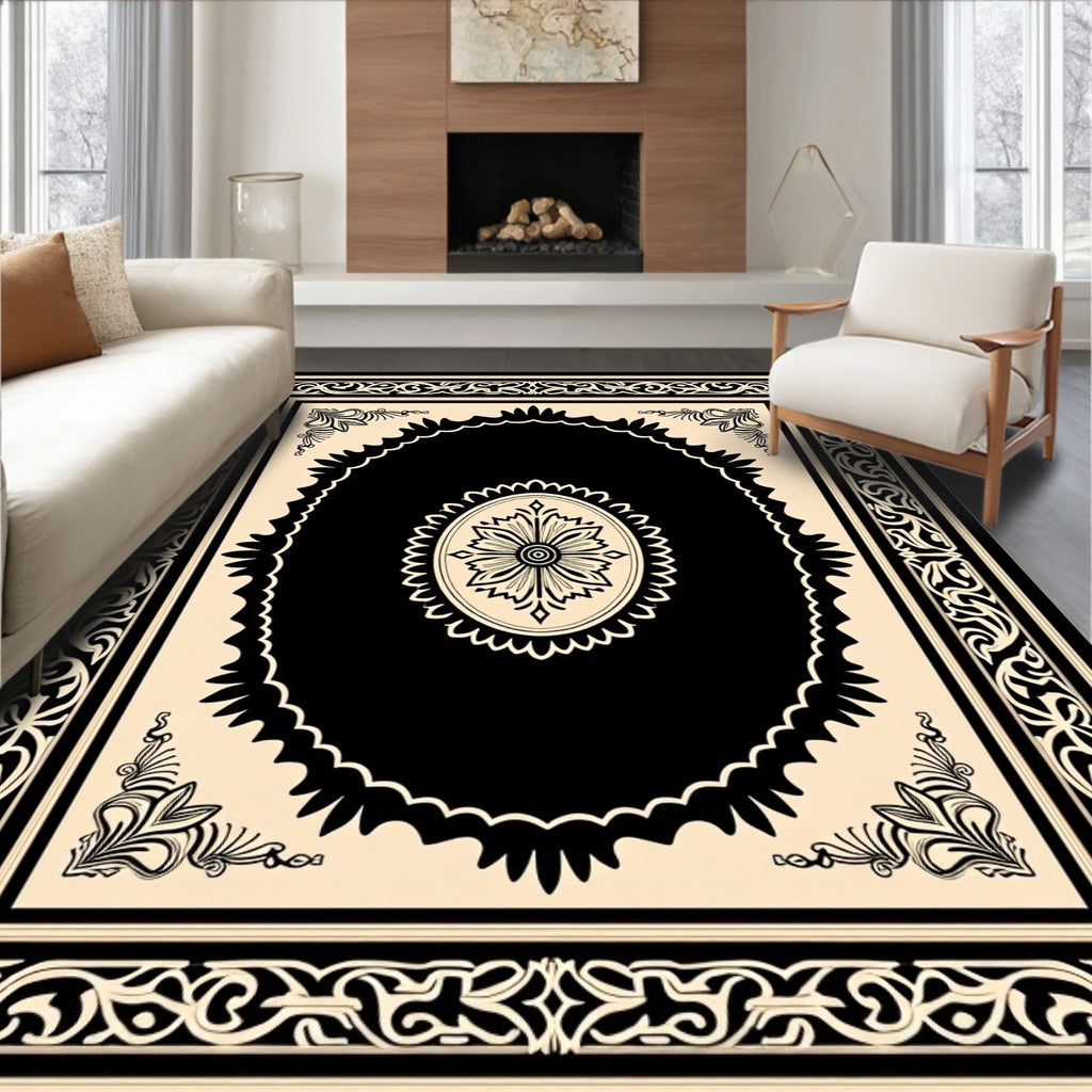 Intricate Floral Medallion Patterned Area Rug