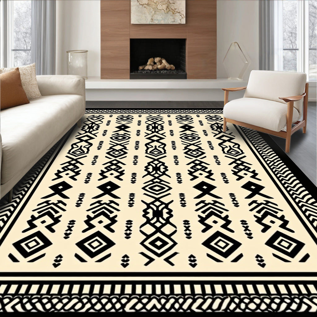 Bold Abstract Tribal Pattern Rug