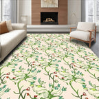 Organic Leaf With Blossom Pattern Rug