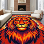 Fiery Lion Burst Pattern Rug